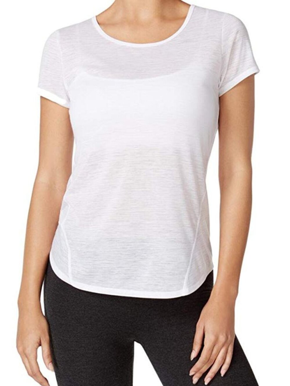 Ideology Womens Heathered Marled T-Shirt